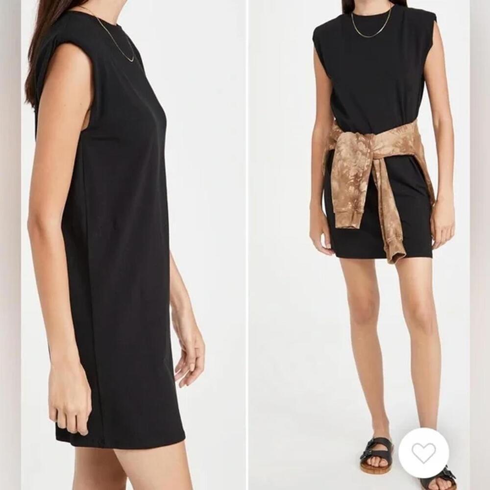 NWT Revolve by Z Supply Shoulder Pad Tee Dress Black Size M - Picture 3 of 6